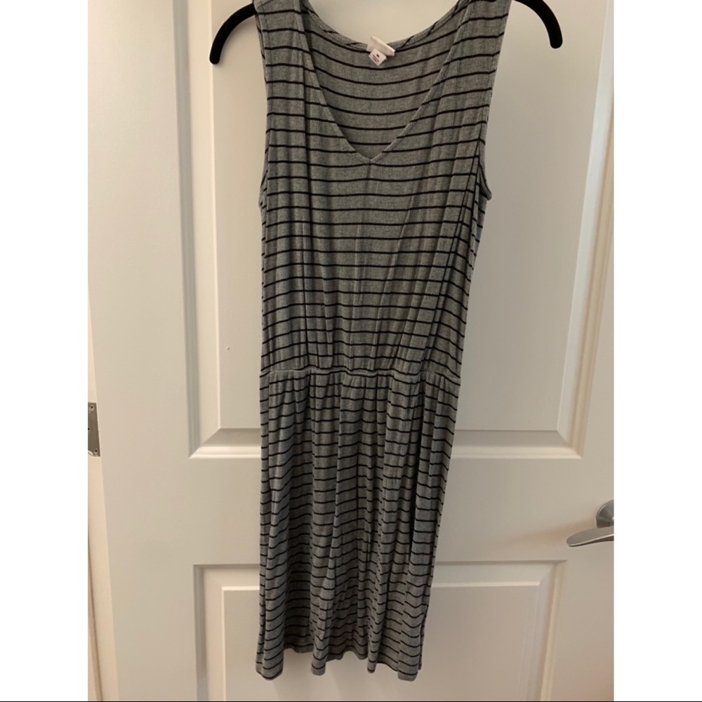 Sleeveless V-Neck Striped Dress